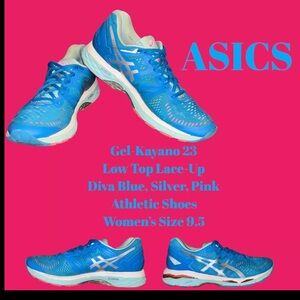 ASICS Gel-Kayano 23 Low Top Lace-Up Dynamic DuoMax Aqua Athletic Shoes Women 9.5